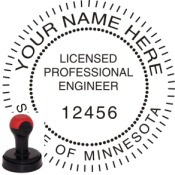 MINNESOTA ENGINEER SEAL<BR>HANDLE STYLE STAMP 